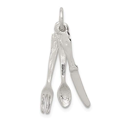 Plata de Ley Cuchillo, Tenedor y cuchara encanto