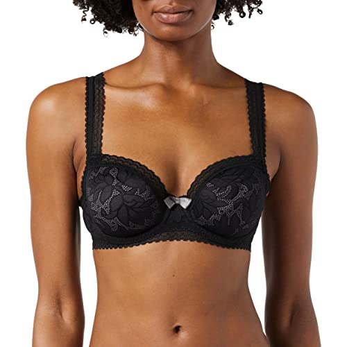 Playtex Invisible Elegance Balcony Bra Sujetador con Aros, Negro (Black 001), 100C (Talla del Fabricante: 38C) para Mujer