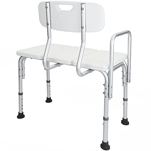 PrimeMatik - Asiento de bañera Antideslizante Regulable en Altura con reposabrazos para Personas Mayores