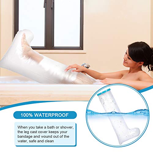 Protector de yeso protección Impermeable adulto para baño de ducha, protector de escayola para mantener el vendaje, bolsa de fundición hermética para herida,tamaño de pierna completa