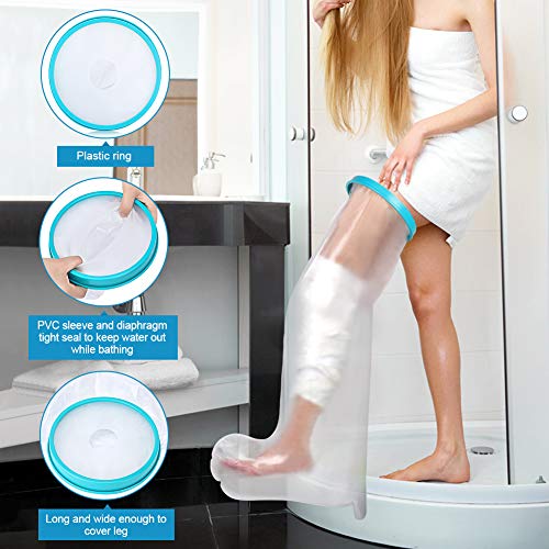Protector de yeso protección Impermeable adulto para baño de ducha, protector de escayola para mantener el vendaje, bolsa de fundición hermética para herida,tamaño de pierna completa