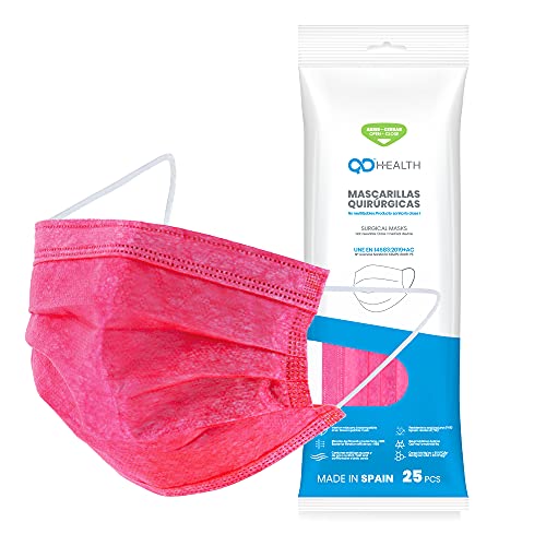 QD Health - Mascarillas Quirúrgicas fabricadas en España - Color Rosa (100)