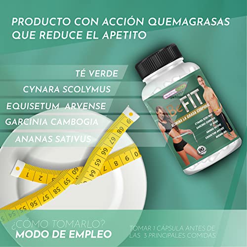Quemagrasas, adelgazante, reductor del apetito y termogénico | Garcinia Cambogia, Té Verde, Alcachofa | Fórmula natural para eliminar grasa y perder peso | Resultados Visibles sin efectos rebote | 90U