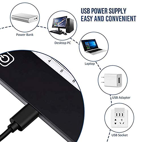 Queta Tableta de dibujo LED A4, luminosa, con 3 niveles de regulación de brillo, con cable USB, muy adecuado para diseñar, dibujar y esbozar animaciones.