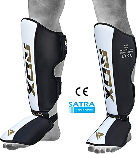 RDX Espinilleras Kick Boxing Cuero Boxeo MMA Protección Muay Thai Espinilla Empeine