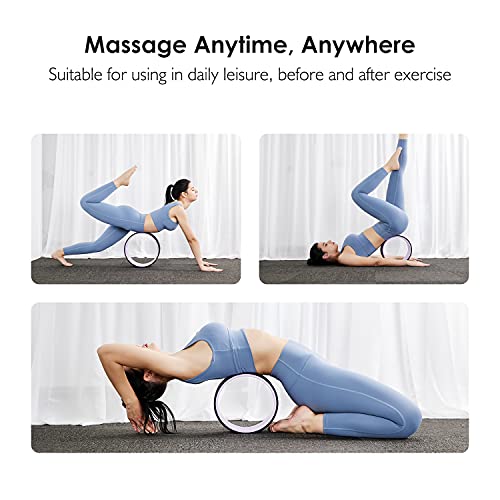 REEHUT Rueda de Yoga para la Dharma 32cm×13cm Yoga Wheel, Mejorar la Flexibilidad y Resistencia y Aliviar el Dolor y Estrés en su Espalda y Hombros de