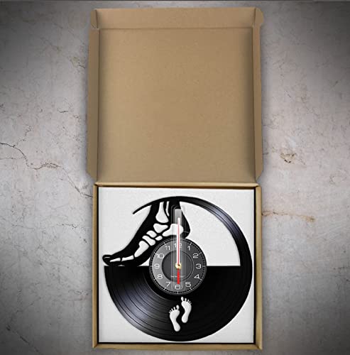 Reloj de Pared con Registro de Vinilo para podólogo de pie anatómico, Obra de Arte médica de la clínica del Doctor, Reloj de álbum Vintage, Reloj de Pared, Regalo ortopedista 12"/30cm
