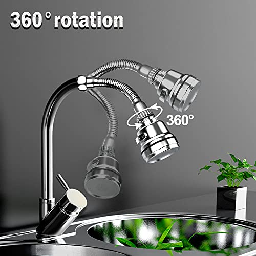 Rovtop 2PCS Aireador Grifo Cocina, Adaptador de Grifo Cocina, Grifo 360 Grados Con Manguera, El Mejor Amplificador y Cambiador de Grifo.