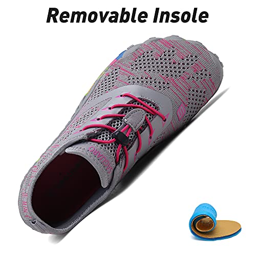 SAGUARO Hombre Mujer Zapatillas Barefoot Minimalistas Calzado de Training Ligeras Cómodas para Caminar Senderismo Ciclismo Trail Running Trekking Playa Agua Exterior Interior, Rosa Pink, 38