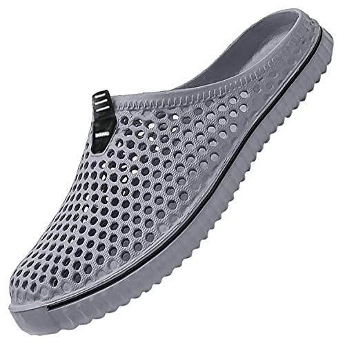 SAGUARO Hombres Mujeres Zuecos Verano Playa de Jardín Sandalias Antideslizante Respirable Piscina Ahueca Zapatillas Ligeros Slippers,Etiqueta 39=38 EU Gris