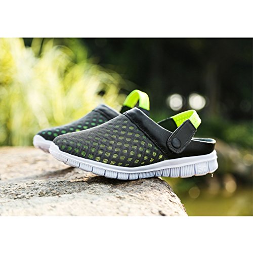 SAGUARO Unisex Respirable de la Red del Acoplamiento Zapatillas de Playa Ahueca hacia Fuera Las Sandalias,Verde 38