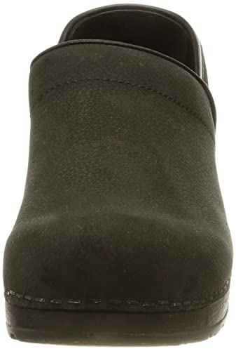 Sanita Professional Textured Oil | Zuecos Cerrados | Producto Artesanal Original para Mujer | Plantilla de Forma anatómica con Espuma Blanda | Negro | 36 EU