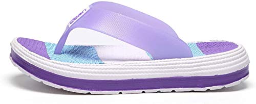 SANVINGLE Fascitis Plantar Verano Zapatillas Mujer Casual Duradero Masaje Flip Flops Sandalias de Playa Mujeres Zapatos de cuña a Rayas Habitación Dama Zapatillas (39)
