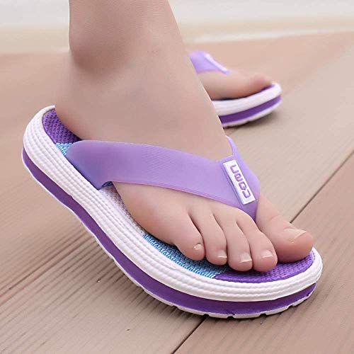 SANVINGLE Fascitis Plantar Verano Zapatillas Mujer Casual Duradero Masaje Flip Flops Sandalias de Playa Mujeres Zapatos de cuña a Rayas Habitación Dama Zapatillas (39)