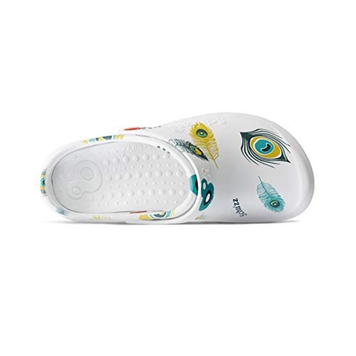 Schu'zz - Protec Printed - Zuecos médicos para Mujer - Zapatos de Hospital - Ligeros, cómodos, Transpirables, Antideslizantes, Suela extraíble