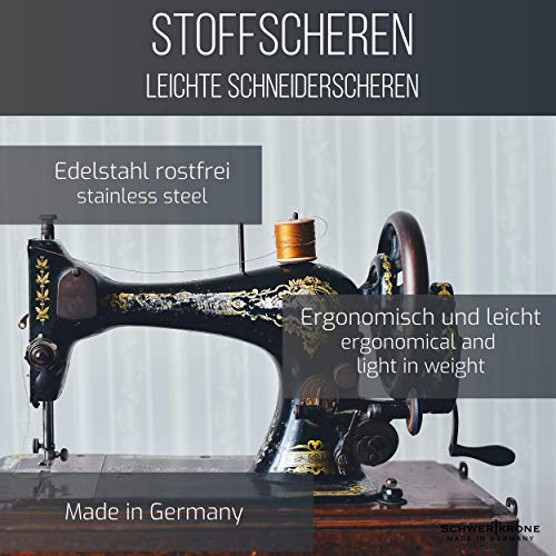 Schwertkrone Tijeras de sastre de 20 cm, para zurdos, fabricadas en Alemania, para trabajos manuales profesionales