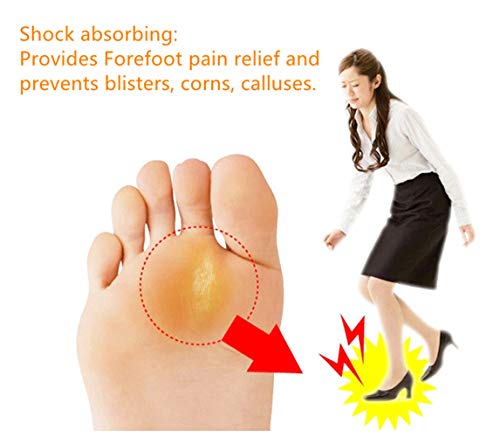SIISMI - Plantillas para el metatarsiano, para el antepié, ideales para zapatos de tacón alto, plantillas de gel para alivio del dolor, para mujer, 6 pares