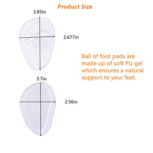 SIISMI - Plantillas para el metatarsiano, para el antepié, ideales para zapatos de tacón alto, plantillas de gel para alivio del dolor, para mujer, 6 pares