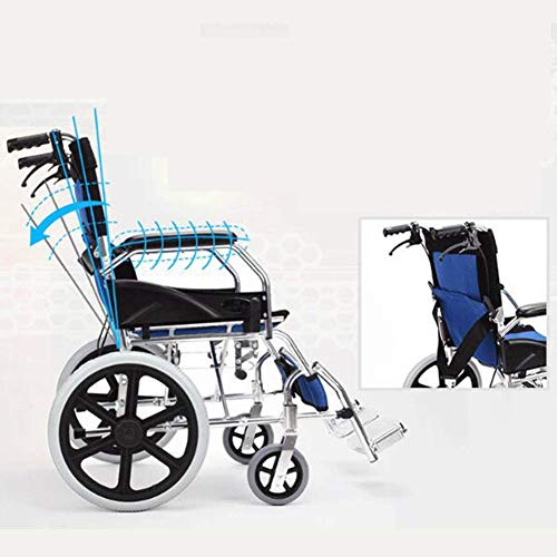 Silla de Ruedas de Aluminio Liviana con Soporte de Mesa para sombrilla Silla de Ruedas de Transporte compacta Peso Neto 9,8 kg Carro portátil Plegable