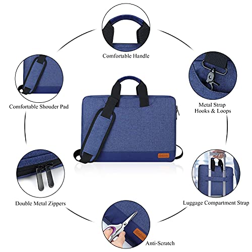 SIMBOOM Funda Portatil 15,6 Pulgadas Protectora Anti-rasguños Maleta Bolsa para Ordenadores Portatiles Compatible con Netbook Ultrabook Chromebook Notebook Macbook - Azul