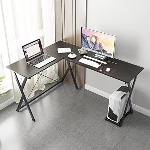 SogesHome Escritorio en Forma de L para Ordenador de Gran tamaño para casa y Oficina, L Mesa Escritorio de Computadora Mesa Ordenador Gran Escritorio de Esquina Moderna,WK-ZJ1