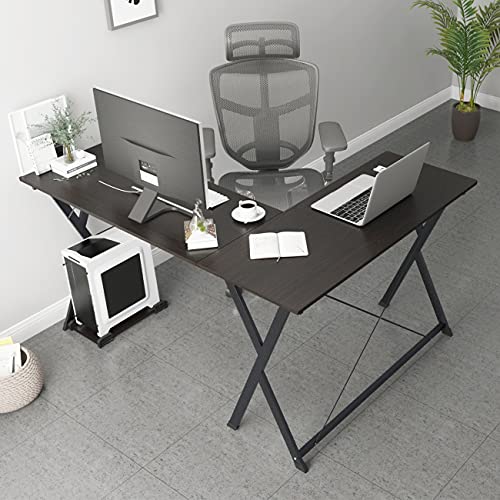 SogesHome Escritorio en Forma de L para Ordenador de Gran tamaño para casa y Oficina, L Mesa Escritorio de Computadora Mesa Ordenador Gran Escritorio de Esquina Moderna,WK-ZJ1