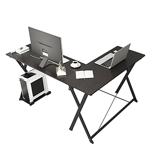 SogesHome Escritorio en Forma de L para Ordenador de Gran tamaño para casa y Oficina, L Mesa Escritorio de Computadora Mesa Ordenador Gran Escritorio de Esquina Moderna,WK-ZJ1