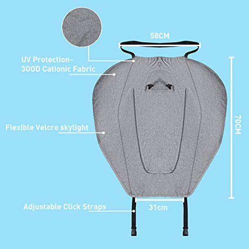 Sombrilla Carrito Bebé Universal,Capota Carrito Bebé Anti-UV,Parasol para Cochecito de Bebé, Toldo Universal para Cochecito con Protección Solar UV 50+