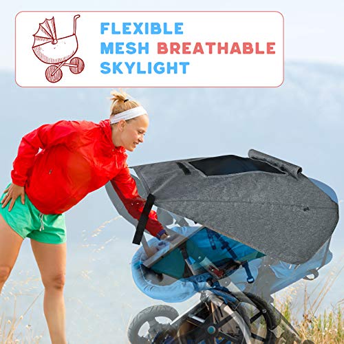 Sombrilla Carrito Bebé Universal,Capota Carrito Bebé Anti-UV,Parasol para Cochecito de Bebé, Toldo Universal para Cochecito con Protección Solar UV 50+