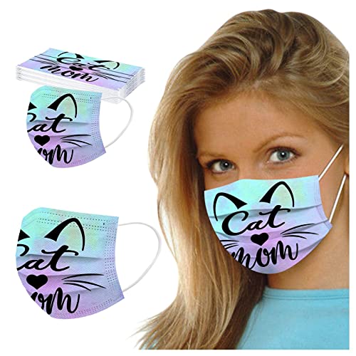 Sonnena 50PC Adultos Mujer Desechable,3 Capa Hombre PatróN De Dibujos Animados De Calabaza Halloween Ajustable para las Orejas,Oficina,Deportes al aire libre
