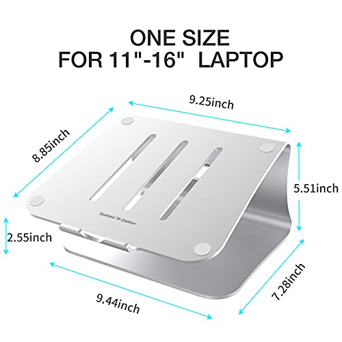 Soporte para Portátil , Soporte laptop diseñado para Apple MacBook/Ordenadores portátiles,Soporte Ordenadores Portátiles Aluminio,Plata (Patentado)