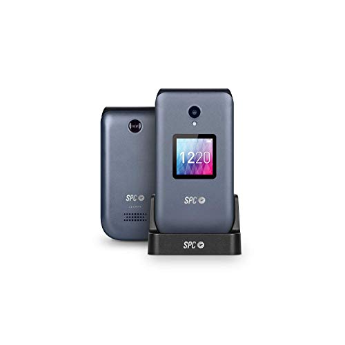 SPC Jasper Teléfono Móvil 4G con Whatsapp y Botón Sos para Personas Mayores, Gris/Negro