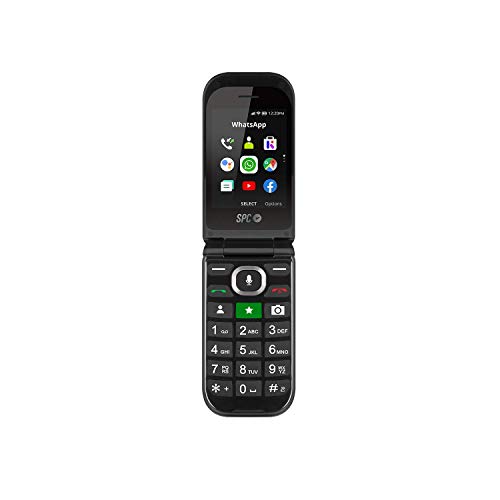 SPC Jasper Teléfono Móvil 4G con Whatsapp y Botón Sos para Personas Mayores, Gris/Negro