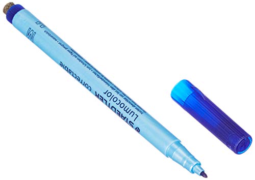 Staedtler Lumocolor Correctable 305 M-3 - Rotulador borrable punta M de 1 mm aprox, color azul. Caja de cartón con 10 rotuladores