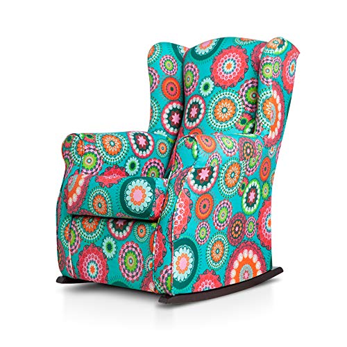 SUENOSZZZ- Sillón Butaca orejero (Sillon Lactancia) Sillon tapizado Mandalas. Sillones de hogar tapizado. Sillon balancin Mecedora