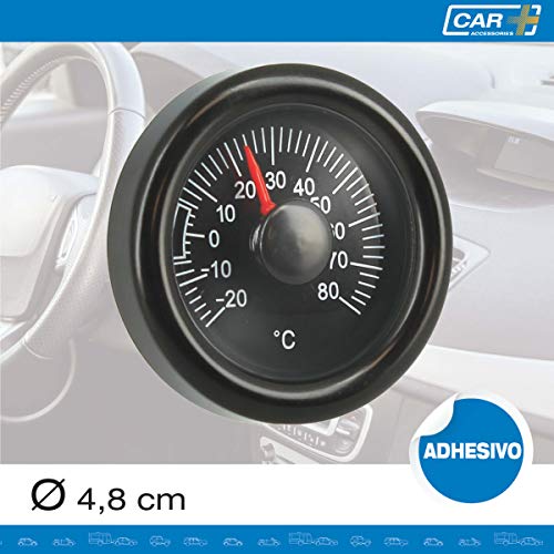 SUMEX Termómetro analógico para Interiores de Coche, Oficina o Casa, Termómetro Adhesivo Temperatura Grados Centígrados Pequeño y de Fácil Lectura
