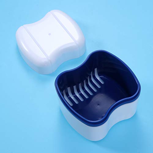 SUPVOX Caja para prótesis dentales con colador, color azul