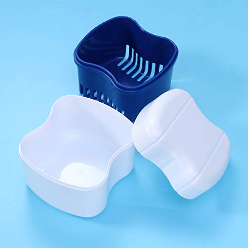 SUPVOX Caja para prótesis dentales con colador, color azul