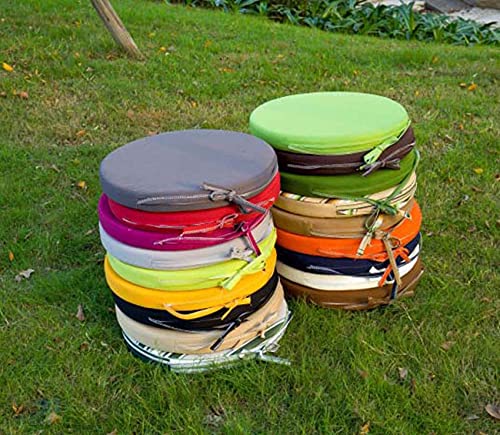 SWD TWTH Cojín grueso de 5/8 cm, impermeable, para silla de jardín, cojines redondos de 45/50 cm, para comedor interior y exterior (40 x 40 x 5 cm), color rojo