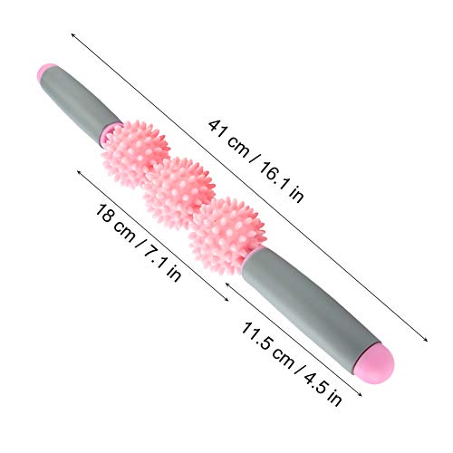 TAKE FANS Rodillo de yoga, rodillo de musculación, herramienta de celulitis, para brazos y piernas de hombros, color rosa