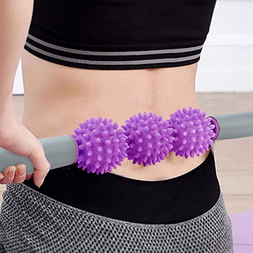 TAKE FANS Rodillo para yoga, barra de musculación, herramienta de celulitis, para brazos y piernas de hombros, color morado