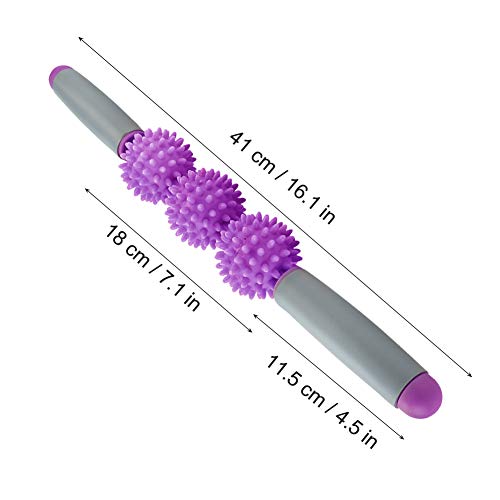 TAKE FANS Rodillo para yoga, barra de musculación, herramienta de celulitis, para brazos y piernas de hombros, color morado