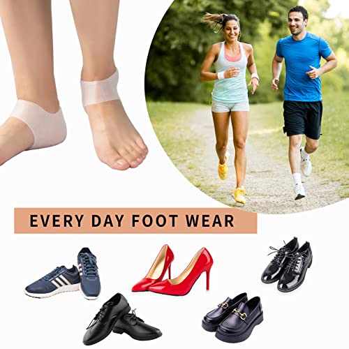 Taloneras Suave y Cómoda, 4 Piezas Taloneras Fascitis Plantar de Silicona, Plantillas Gel, Alivio Instantáneo del Dolor de pie, Adecuado para Espolones en el Talón, Fascitis Plantar, Reutilizar