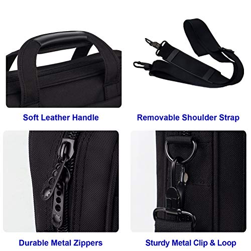 Taygeer Maletin Portatil 15 6 Pulgadas Bandolera para Ordenador Portátil Impermeable Portadocumentos Maletines y Bolsas para Portátil Regalo para Hombres Mujeres Colegio Viajar Trabajo Negocio - Negro