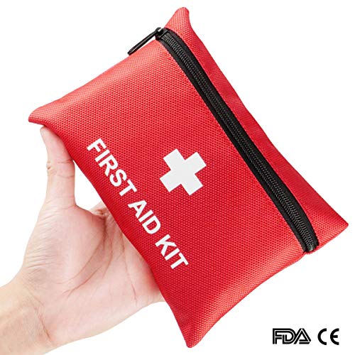 TENQUAN Small First Aid Kit, 100pcs Mini First Aid Kits Compact, Lightweight Basic Supplies Ideal for Emergencies at Home Travel and Survival Situations