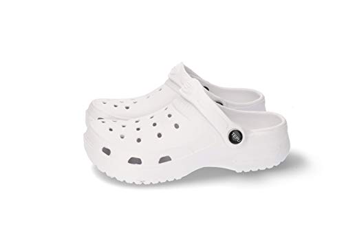 TEPU | Zuecos para Mujer Blancos Sanitario | Diseño Confort y Calidad | Tamaños: 36-41