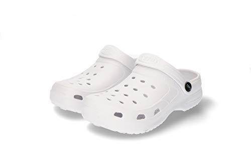 TEPU | Zuecos para Mujer Blancos Sanitario | Diseño Confort y Calidad | Tamaños: 36-41