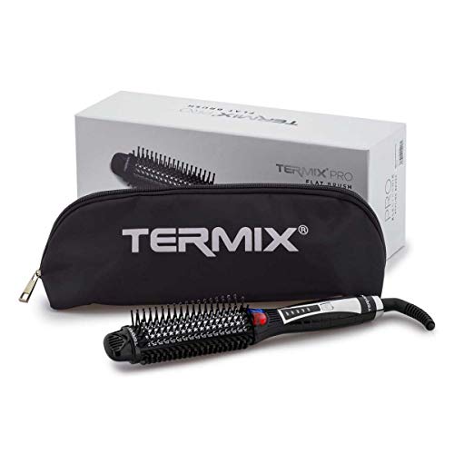 Termix Pro Flat Brush-Cepillo alisador de pelo eléctrico con tecnología iónica y sistema de infrarrojos que alisa y aporta brillo