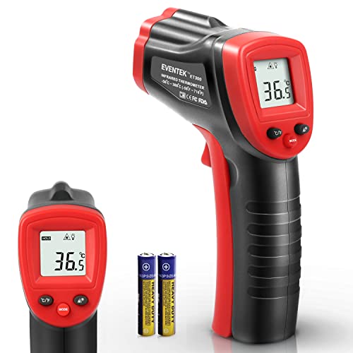 Termómetro Infrarrojo, Eventek Digital Laser IR Sin Contacto, Pistola de Temperatura, No se puede medir la fiebre, Rojo/Negro (ET312, -50°C~550°C (-58°F~1022°F))【Uso no corporal】