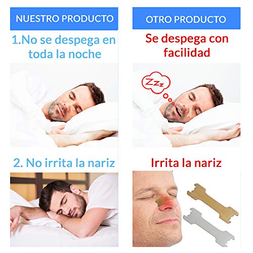 Tiras Nasales Antironquidos Nariz- 50 Tiritas Breathe Right - Remedios para no roncar - Respirador Contra Ronquidos y Mejora Calidad del Sueño - Nasal Strips Deportivas